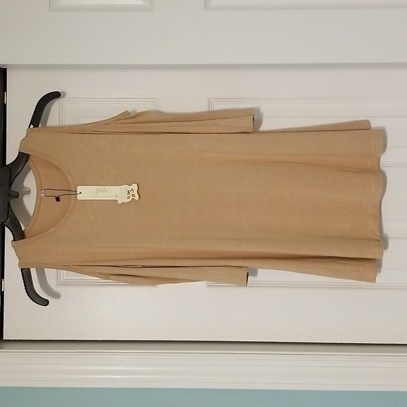 Afibi top/tunic, gold color, size S, cut out shoulders - Picture 2 of 4